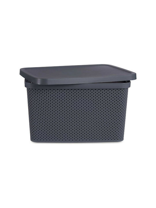 Kipit Plastic Storage Box with Lid Gray 39x22x28cm