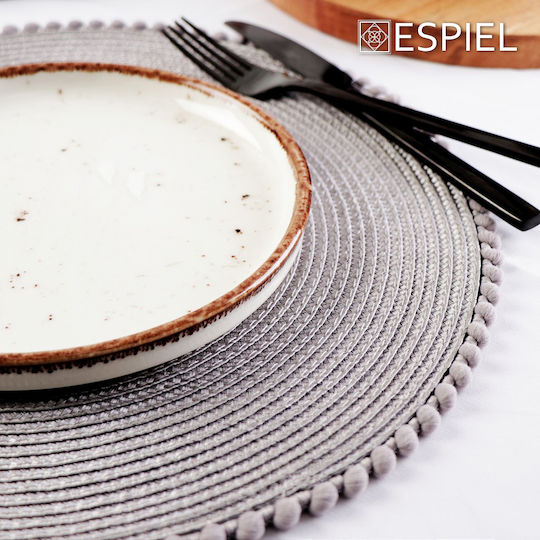 Espiel Σουπλά Στρογγυλό Πλαστικό Ασημί 38cm