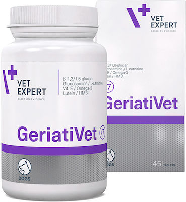 VetExpert Geriativet +7 Συμπλήρωμα Διατροφής Σκύλου σε Δισκία Συμπλήρωμα Διατροφής για Ηλικιωμένους Σκύλους 45 tabs