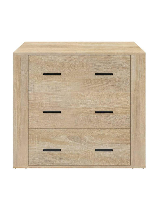 Wooden Chest of Drawers with 3 Drawers 80x33x70cm