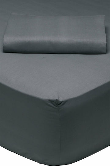 Das Home Bettlaken Semi-Doppel mit Gummiband 120x200+35cm. Best 1007 Dark Grey