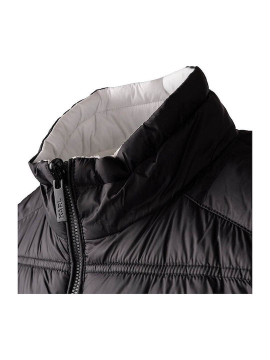 Ärmellos Jacke Puffer Schwarz