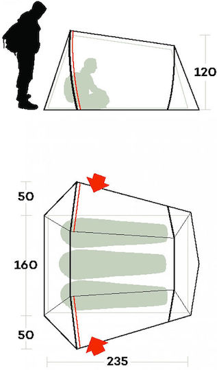 Ferrino Lightent Pro 3 Camping Tent Tunnel Gray with Double Cloth 4 Seasons for 3 People Waterproof 3000mm 215x115x80cm