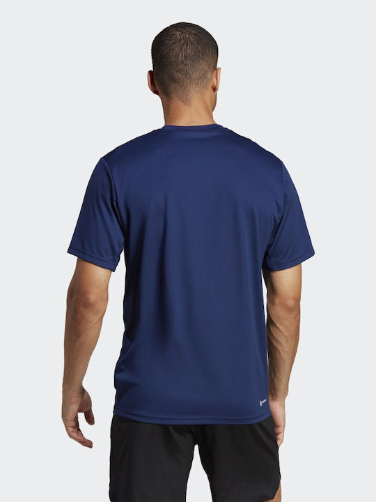 Adidas Train Essentials Herren Sport T-Shirt Kurzarm Marineblau