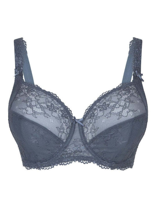 Underwired bra without support for large breasts | Lingadore 1400-5A GREY BLACK