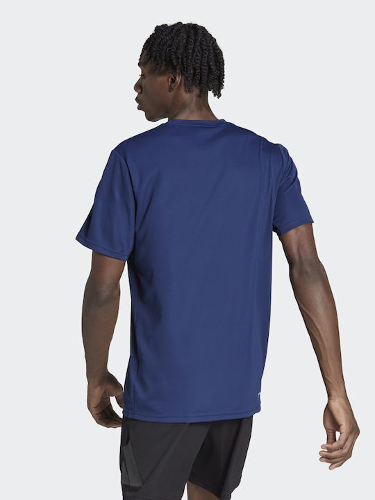 Adidas TR-ES Base Ανδρικό T-shirt Navy Μπλε με Λογότυπο