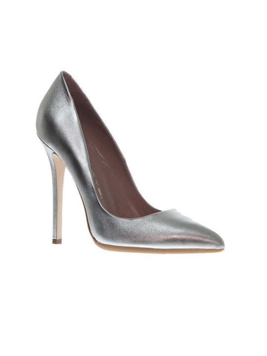 Mourtzi Patent Leather Silver Heels