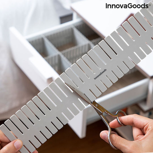 InnovaGoods Condor Πλαστικό Διαχωριστικό Συρταριών για Κάλτσες σε Γκρι Χρώμα 16τμχ