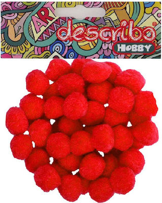 Describo Red Craft Pom Pom Set of 25pcs