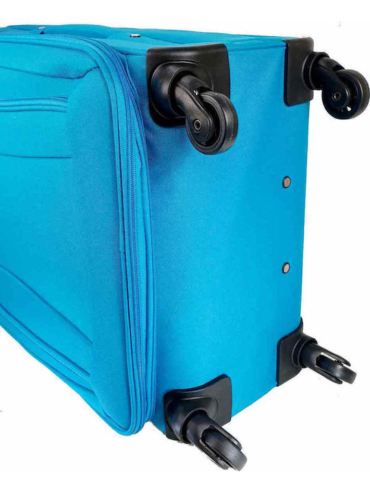 Diplomat The Quattre Collection Fabric Suitcases Turquoise Max Height 78cm with 4 Wheels Set of 3