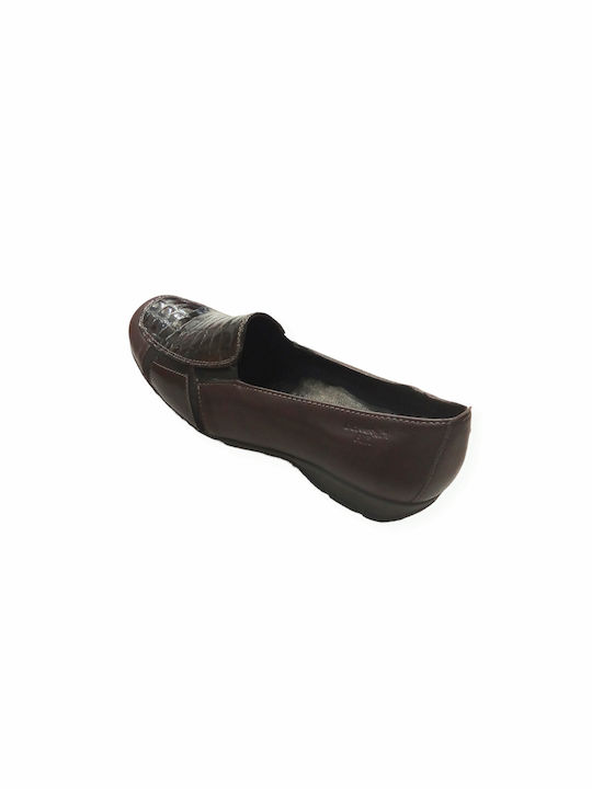 Boxer Leather Women's Moccasins in Brown Color