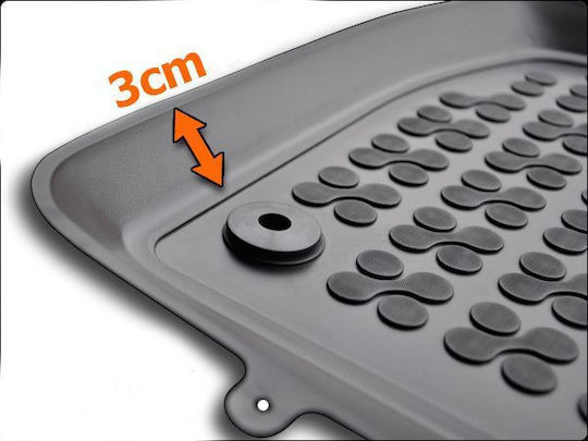 Rezaw Plast Set of Front and Rear Mats 4pcs Tray Type for Opel Adam 2013+ Black