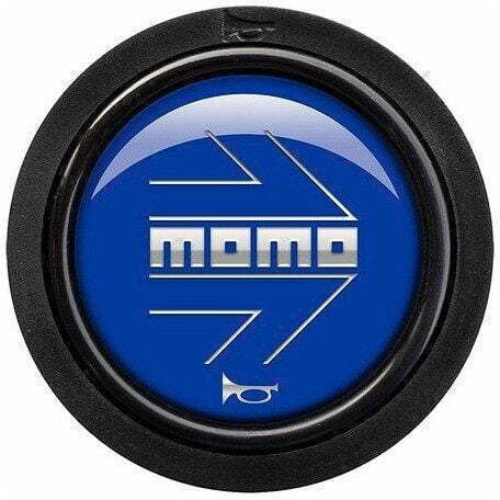 Momo Car Emblem Decoration Momo Steering Wheel Button Blue in Blue Color