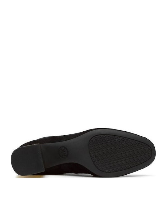 Porter Mid Suede Γυναικεία Μποτάκια με Μεσαίο Τακούνι Μαύρα
