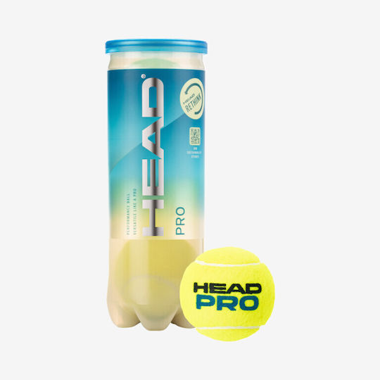 Head Pro Μπαλάκια Τένις για Club 3τμχ
