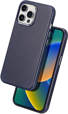 Dux Ducis Naples Umschlag Rückseite Leder Blau (iPhone 14 Pro Max)