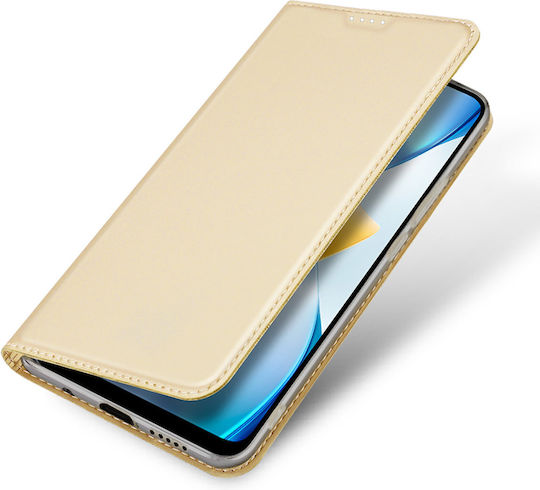 Dux Ducis Skin Pro Книга Изкуствена кожа Златист (Poco C40)