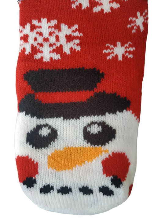 Kinder-Anti-Rutsch-Socken mit Fell Weihnachten Rot/Weiß/Grün