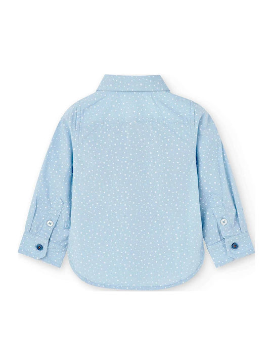 Kinder Polka Dot Hemd Langarm Hellblau
