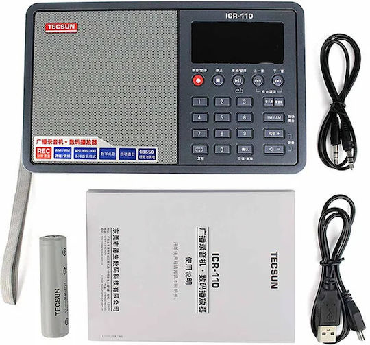 Tecsun ICR-110 Φορητό Ραδιόφωνο Γκρι
