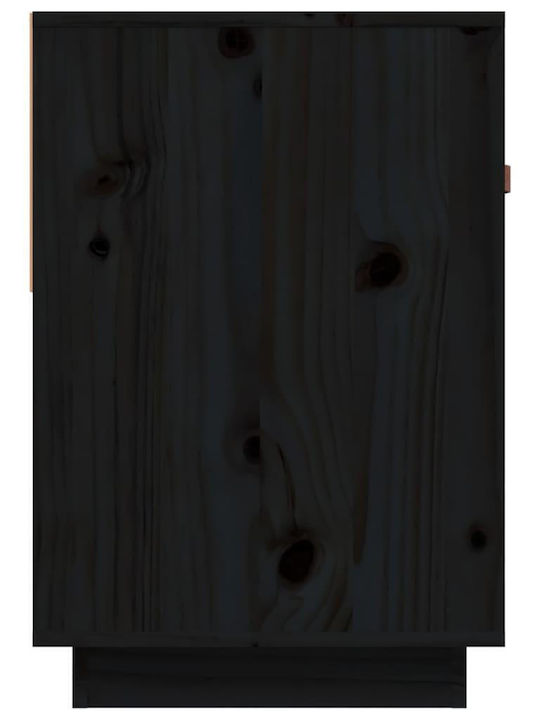 TV-Ständer aus Massivholz Schwarz M90xT40xH60cm