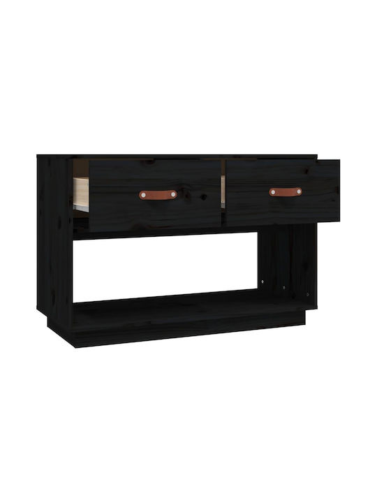 TV-Ständer aus Massivholz Schwarz M90xT40xH60cm