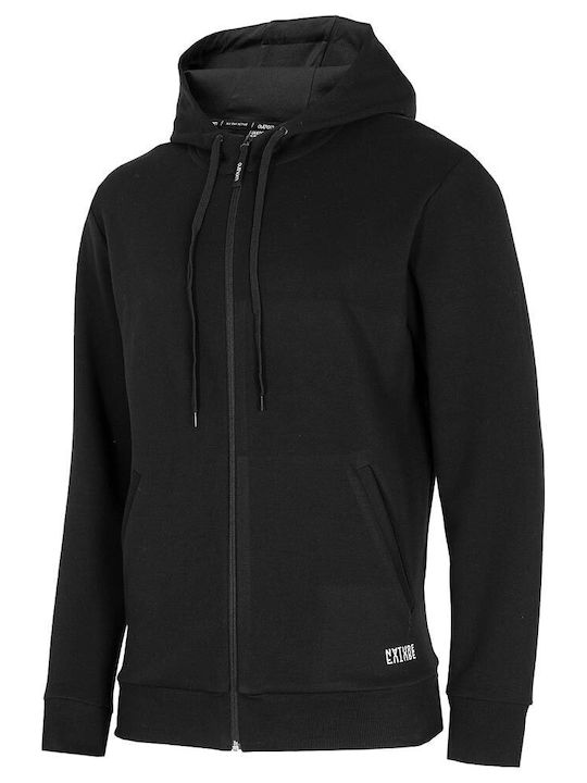 Outhorn Men's Sweatshirt Jacket with Hood and Pockets Black