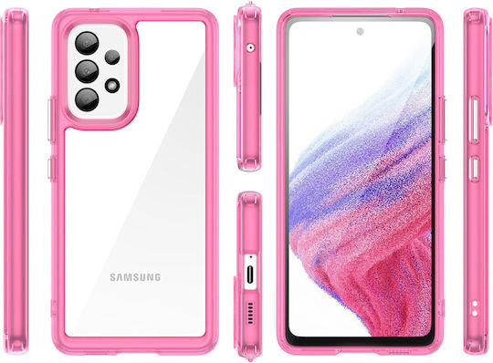 Hurtel Outer Space Umschlag Rückseite Kunststoff Rosa (Galaxy A53)