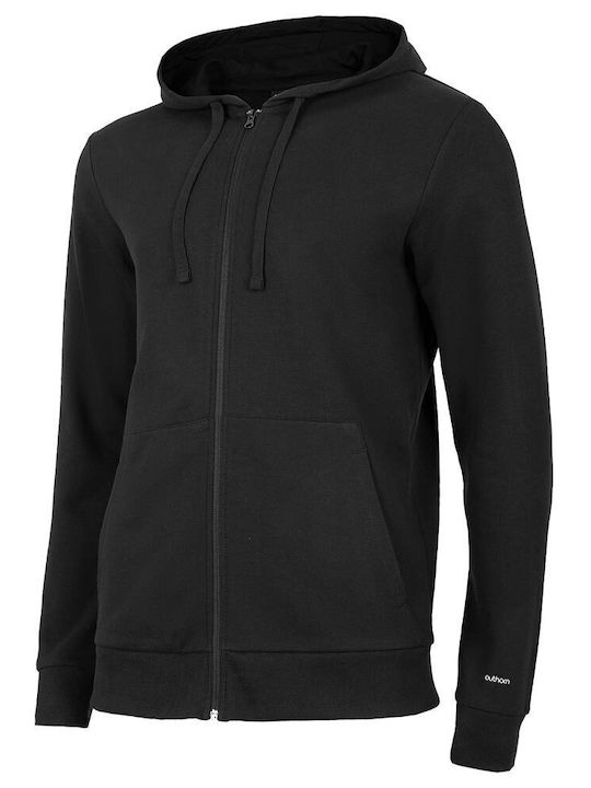 Outhorn Men's Sweatshirt Jacket with Hood and Pockets Black