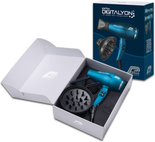 Parlux Digitalyon Magic Sense Ionic Professional Hair Dryer with Diffuser 2400W Glitter Blue