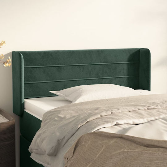 vidaXL Fabric Bed Headboard Dark Green 103x88cm