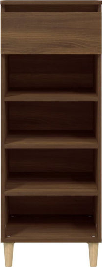 Wooden Shoe Organizer with 4 Shelves Yellow 40x36x105cm