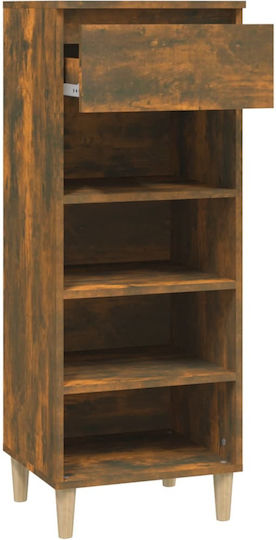 Wooden Shoe Organizer with 4 Shelves Yellow 40x36x105cm