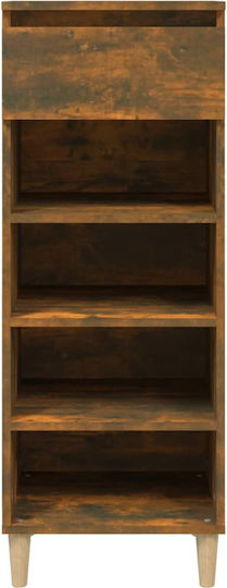 Wooden Shoe Organizer with 4 Shelves Yellow 40x36x105cm