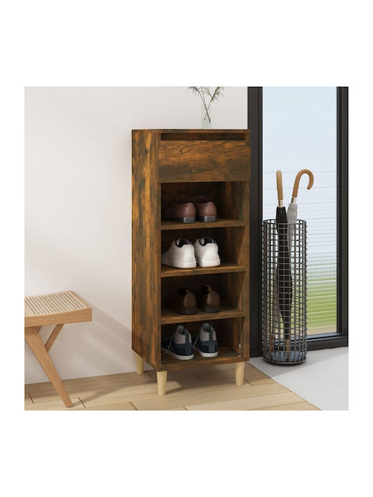 Wooden Shoe Organizer with 4 Shelves Brown 40x36x105cm