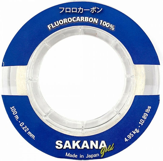 Sakana Gold Πετονιά Ψαρέματος Fluorocarbon Χρυσή 100m / 0.18mm / 3.8kg