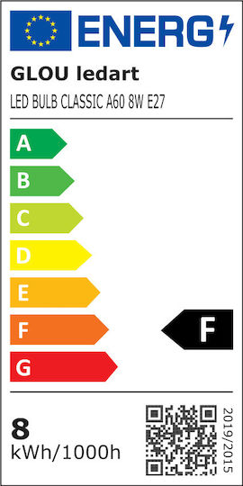 Glou LedArt Λάμπα LED 10W για Ντουί E27 και Σχήμα A60 Ψυχρό Λευκό 900lm