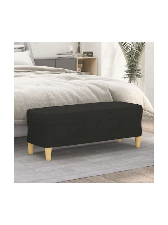 Hocker Bankhocker Gepolstert mit Stoff Schwarz 100x35x41cm