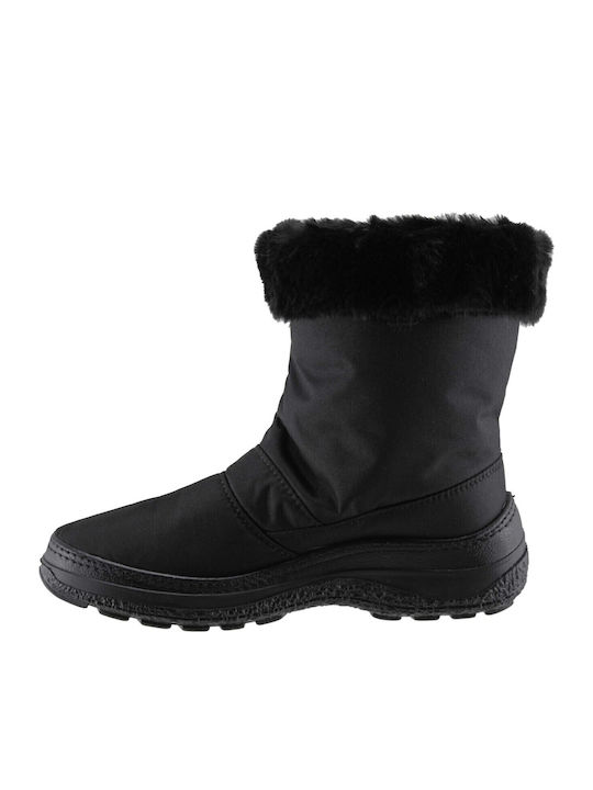 Snow Boots with Zipper & Fur Black