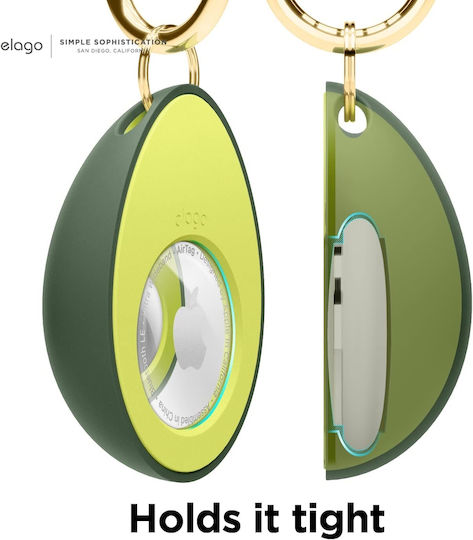Elago Avocado Θήκη Μπρελόκ Σιλικόνης για AirTag σε Πράσινο χρώμα