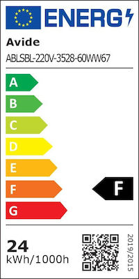 Avide ABLSBL-220V-3528-60WW67 Rezistentă la apă Bandă LED Alimentare 220V cu Lumină Alb Cald SMD3528