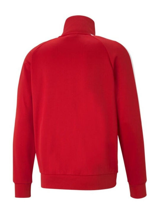 Puma Iconic T7 Men's Sweatshirt Jacket with Pockets Red