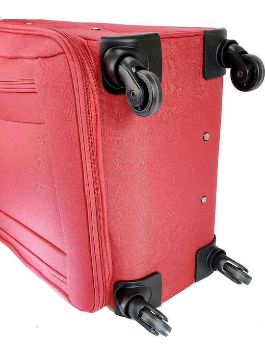 Diplomat Large The Quattre Collection Large Fabric Red Suitcase With 4 Wheels Height 78cm