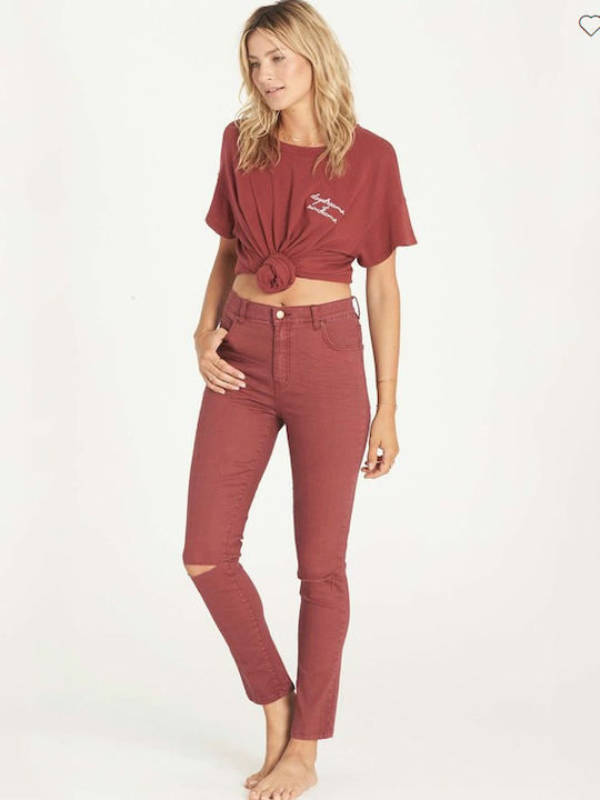 Bestie Women's Fabric Trousers Red