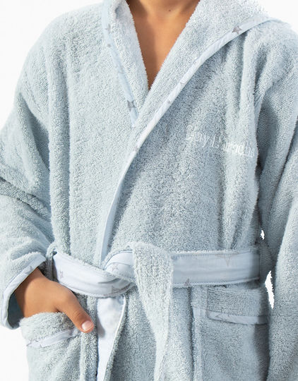 Guy Laroche Kids Hooded Bathrobe Orin Sky