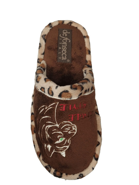 De Fonseca Closed-Back Women's Slippers In Brown Colour