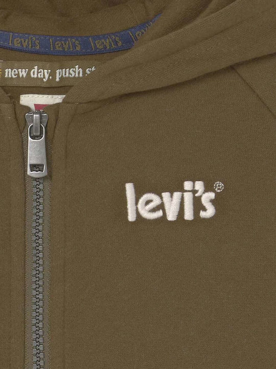 Kinder-Sweatshirtjacke mit Kapuze Khaki