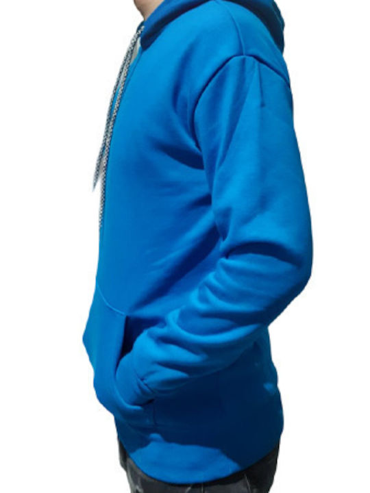 Sweatshirt Solid Color Turquoise Unisex