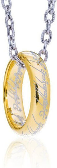 The Noble Collection Lord of the Rings: Der Eine Ring vergoldete Halskette aus Sterlingsilber Replik Artikel Länge 50,8 cm