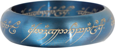 The Noble Collection Lord of the Rings: Un inel din oțel inoxidabil albastru Replika